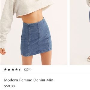 FREE PEOPLE JEAN SKIRT (Modern Femme Denim Mini)